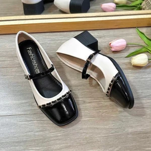 Giày marry đế cao 5f siêu nhẹ mix màu mũi bóng quai xích sang chảnh( 5f mix màu phối xích)