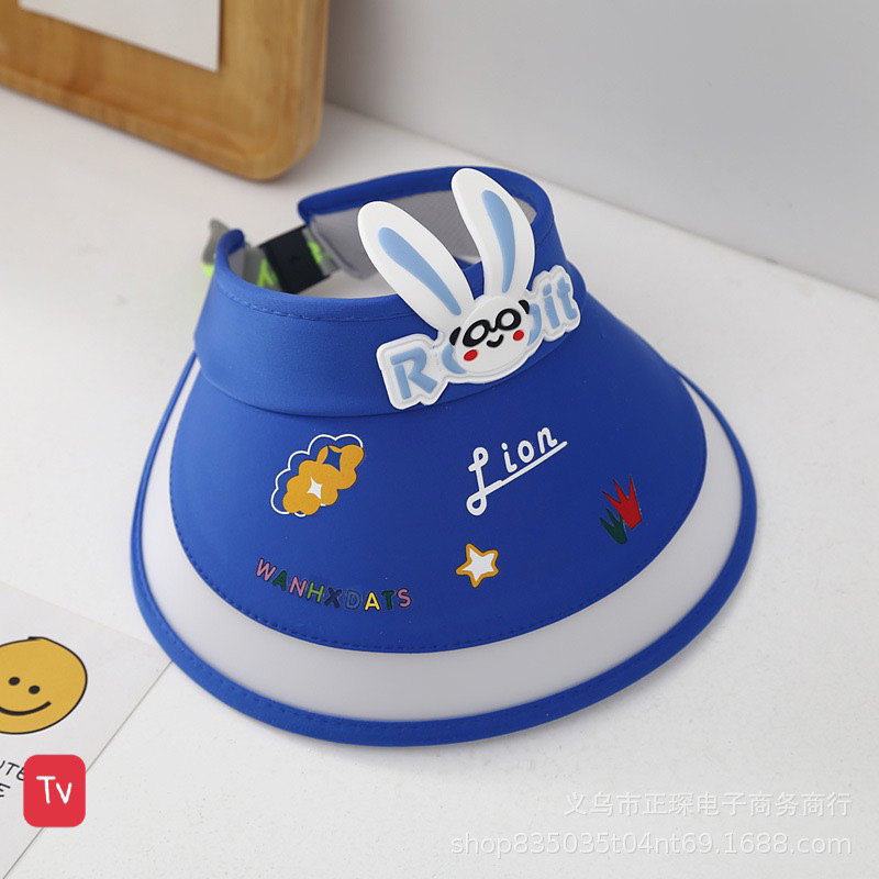 Mũ Nón Rộng Vành Hở Chóp Thỏ Chống Tia Cực Tím Họa Tiết Hoạt Hình Dễ Thương Cho Bé (   hot)