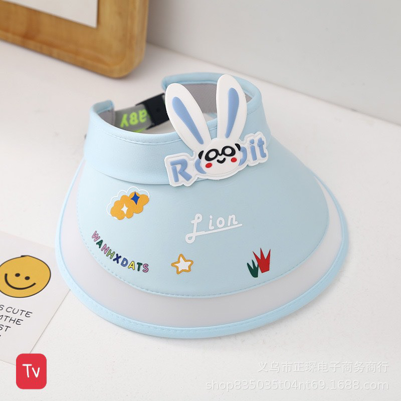 Mũ Nón Rộng Vành Hở Chóp Thỏ Chống Tia Cực Tím Họa Tiết Hoạt Hình Dễ Thương Cho Bé (   hot)