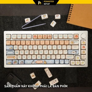 Keycap MOA Boring Duck chất liệu nhựa Pbt họa tiết in dyesub không mờ họa tiết, nút keycaps bàn phím cơ