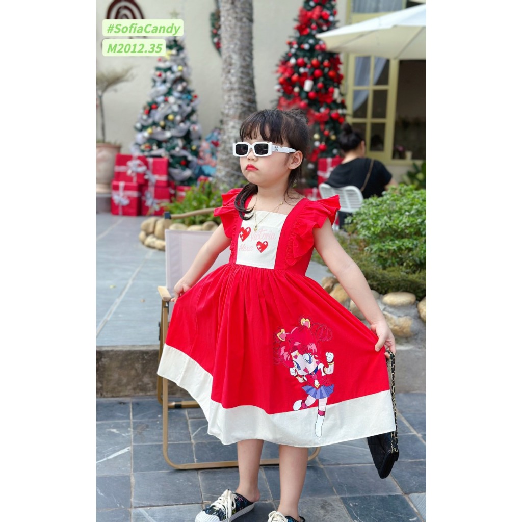 Váy Tiểu Thư Cho Bé Diệu Linh Shop Kids - Đầm Cho Bé Thiết Kế Bung Xòe Đáng Yêu Cùng Hình Gấu Hồng In Chân Váy