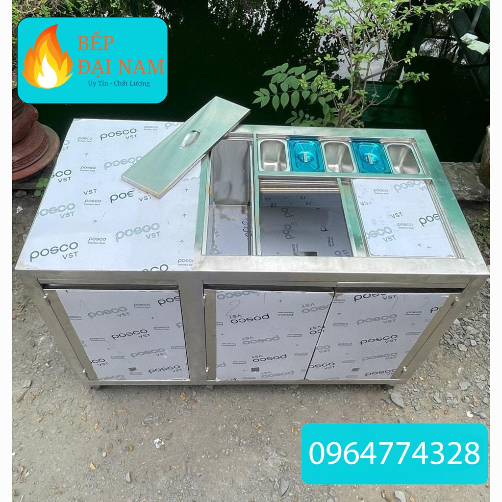 Quầy pha chế inox kèm khay topping, quầy bar chất lượng cao | Shopee ...