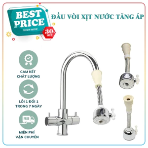 Đầu vòi xịt tăng áp cho vòi rửa bát 2 chế độ xoay 360 độ