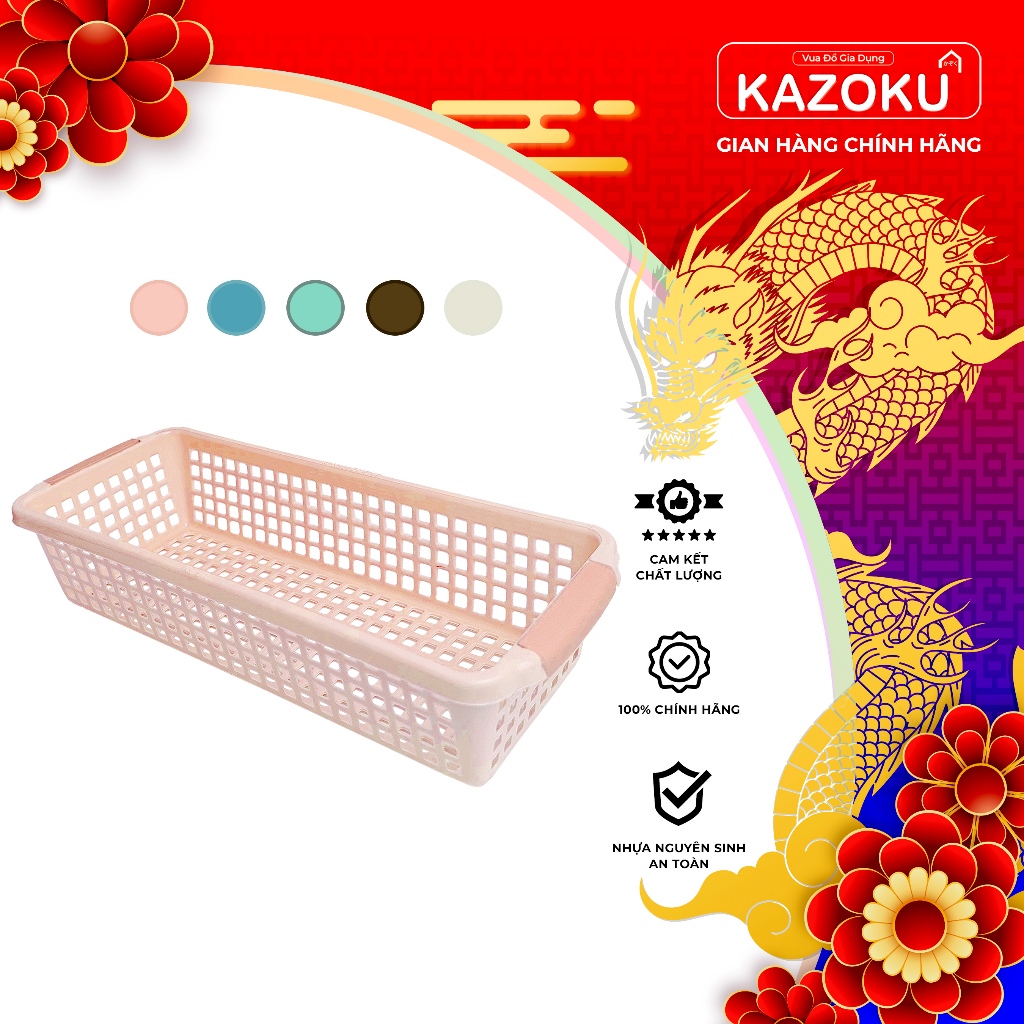Rổ Nhựa Chữ Nhật, Rổ Hình Chữ Nhật - Màu Pastel - Màu Hiện Đại [NDRD]