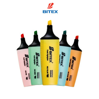 Combo 06 bút dạ quang Bitex HL05 màu Pastel nhiều màu ngẫu nhiên