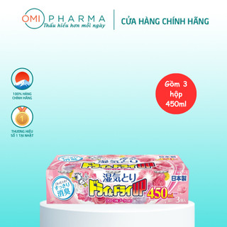 Hộp Hút Ẩm Ngăn Tủ Quần Áo, Tủ Giày… Hakugen Nhật Bản Hương Hoa Thiện Nhiên ( Bộ 3 hộp, 450ml/ hộp)