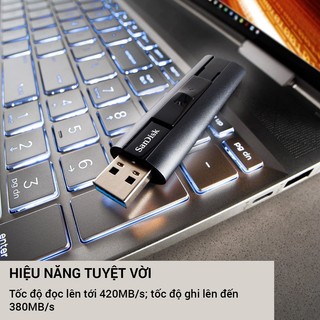 USB 3.2 SanDisk Extreme Pro CZ880 512GB đọc 420MB/s, ghi 380MB/s (Đen) - Phụ Kiện Nhất Tín