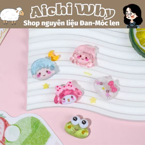 Charm hoạt hình trong suốt làm phụ kiện điện thoại, làm đồ handmade