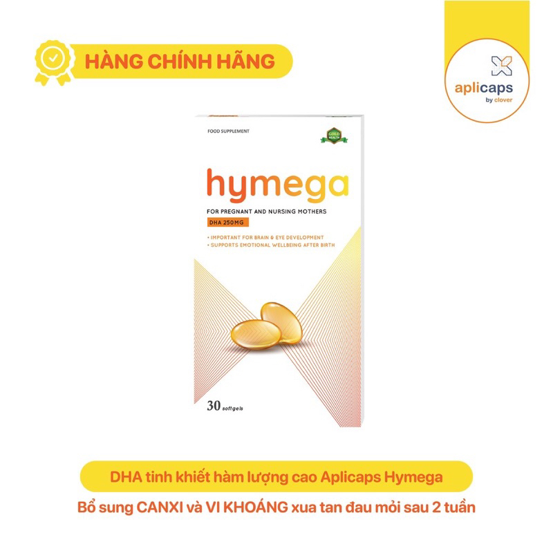 Dha cho bà bầu bổ sung Dha hàm lượng cao tinh khiết, EPA, vitamin E Aplicaps Hymega hộp 30 viên
