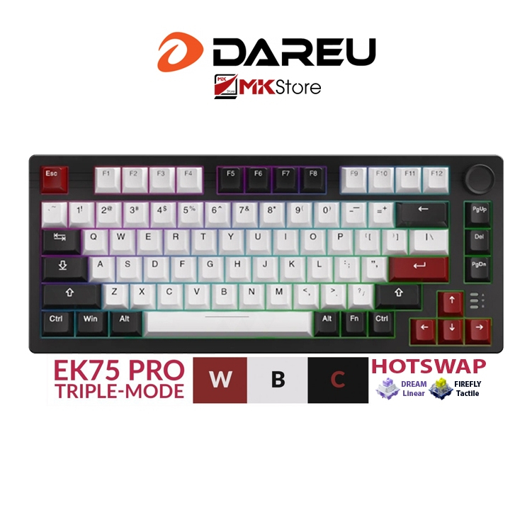 Bàn phím cơ DAREU EK75 Wired / EK75 PRO Triple-mode MKStore | Shopee ...