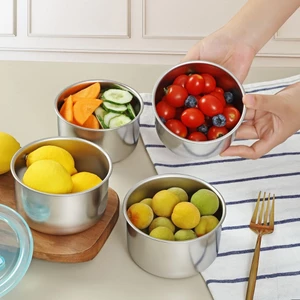 Hộp đựng thực phẩm Inox tròn có nắp nhựa, Hộp đựng thức ăn tủ lạnh dùng được cho lò vi sóng