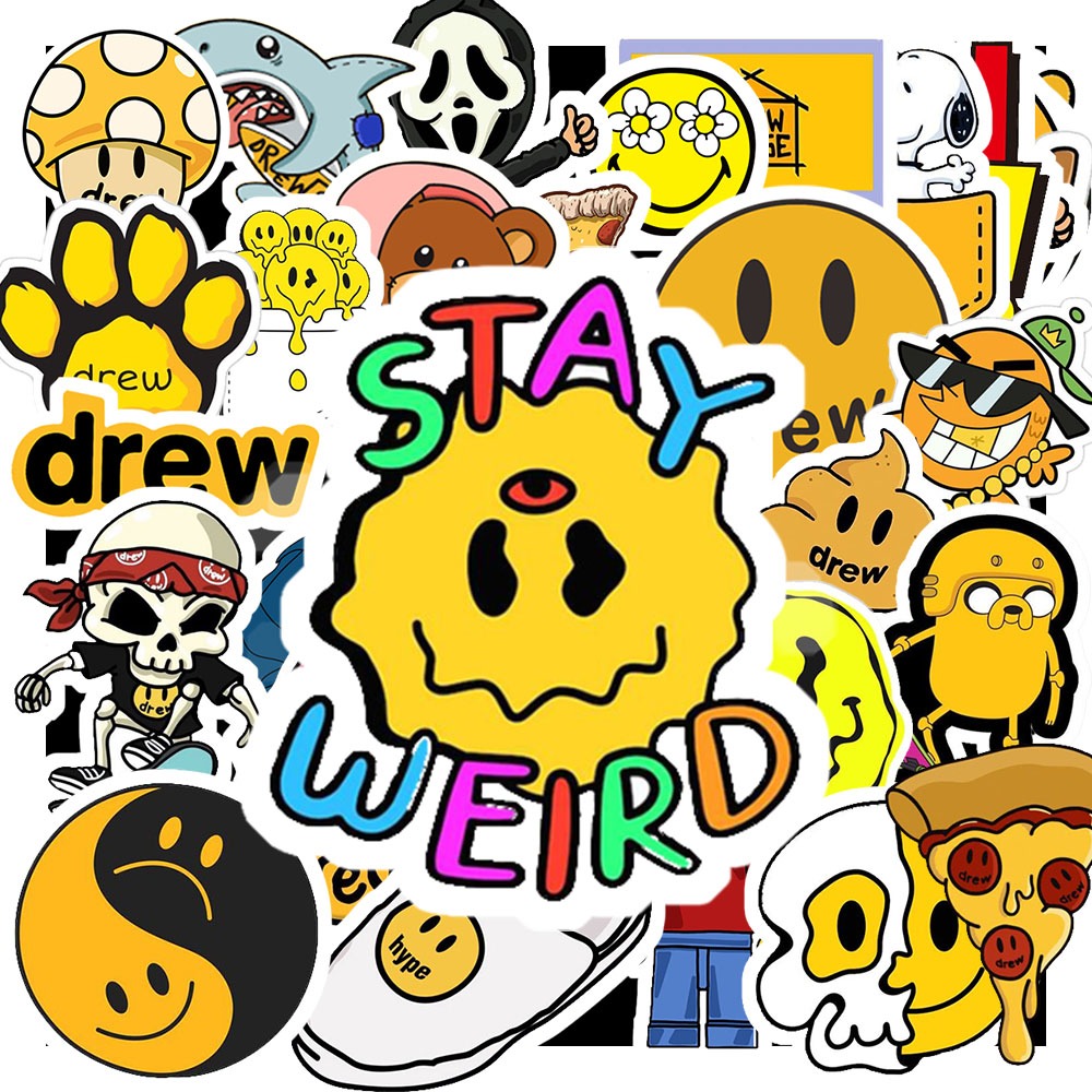 Set 50 Sticker Hình DREW | Decal Phản Quang 7 Màu Halogram | Chống Nước ...