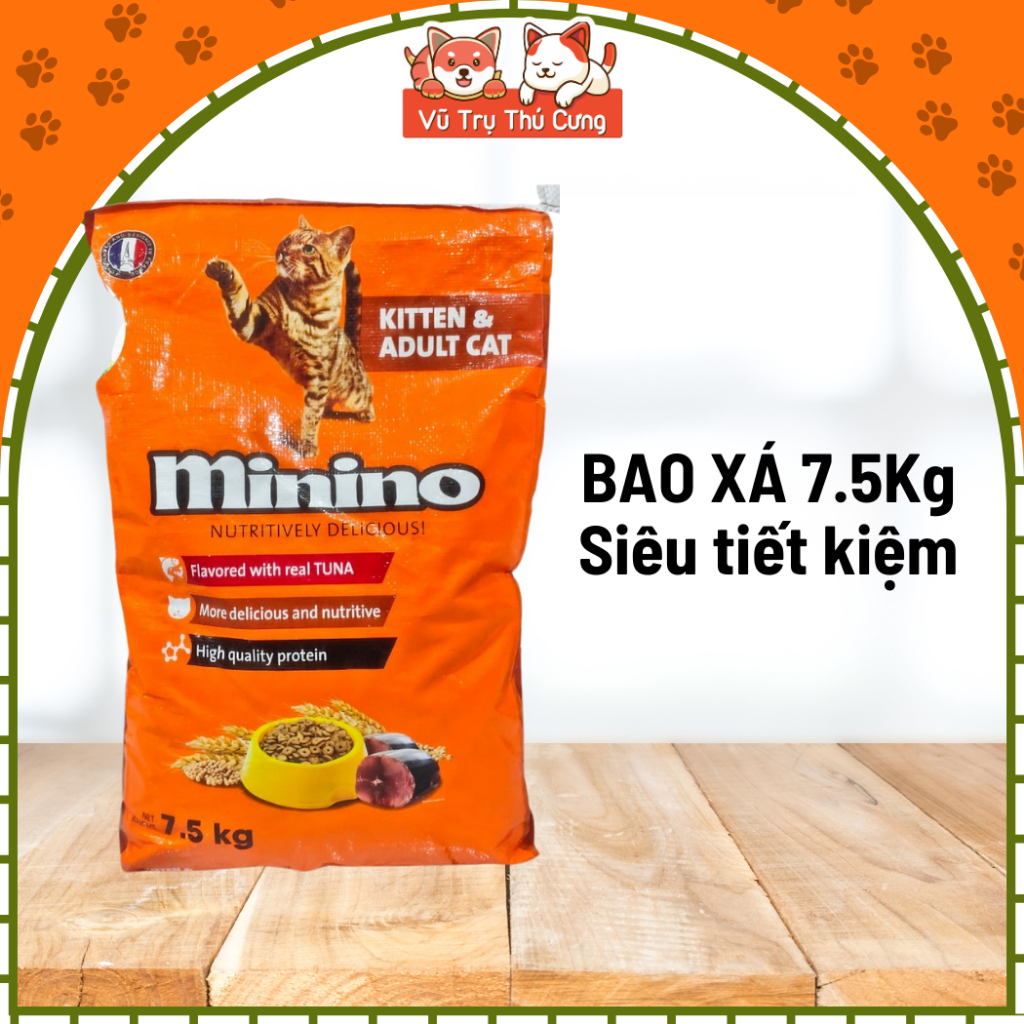7,5Kg Thức Ăn Hạt Cho Mèo Mọi Lứa Tuổi Minino Tuna Bao Xá