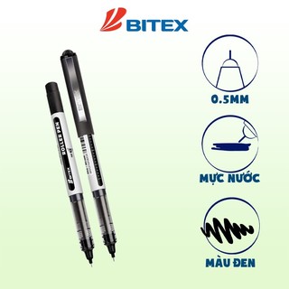 Combo 06 bút lông bi Bitex R02 mực xanh, đỏ, đen ngòi 0.5mm