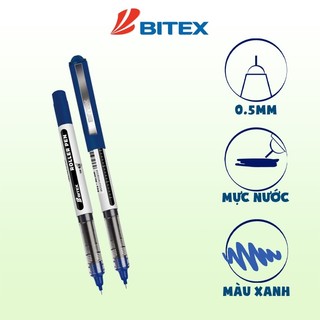 Combo 06 bút lông bi Bitex R02 mực xanh, đỏ, đen ngòi 0.5mm