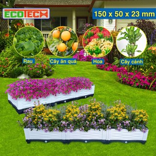 Chậu Ghép Thông Minh 150x50x23cm Nhựa HDPE/PP Cao Cấp, Trồng Rau, Hoa, Cây Cảnh Sân Thượng Ban Công