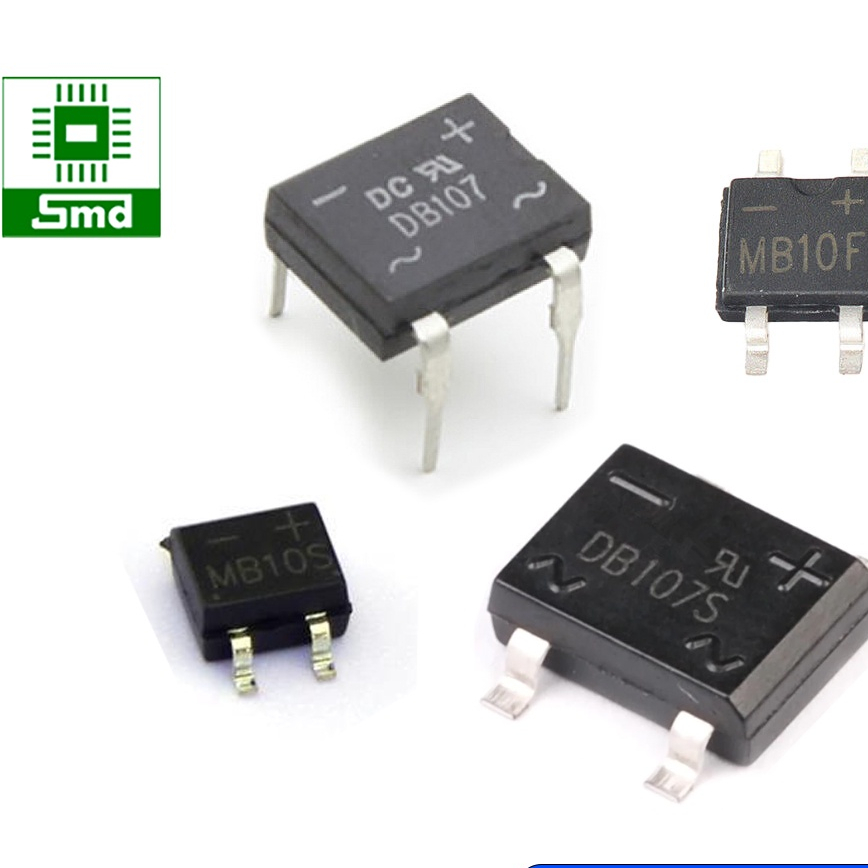 Set 5 Diode cầu 0.5A 1A 2A 1000V SMD DB207S DB107 MB10S MB10F MB6S các ...