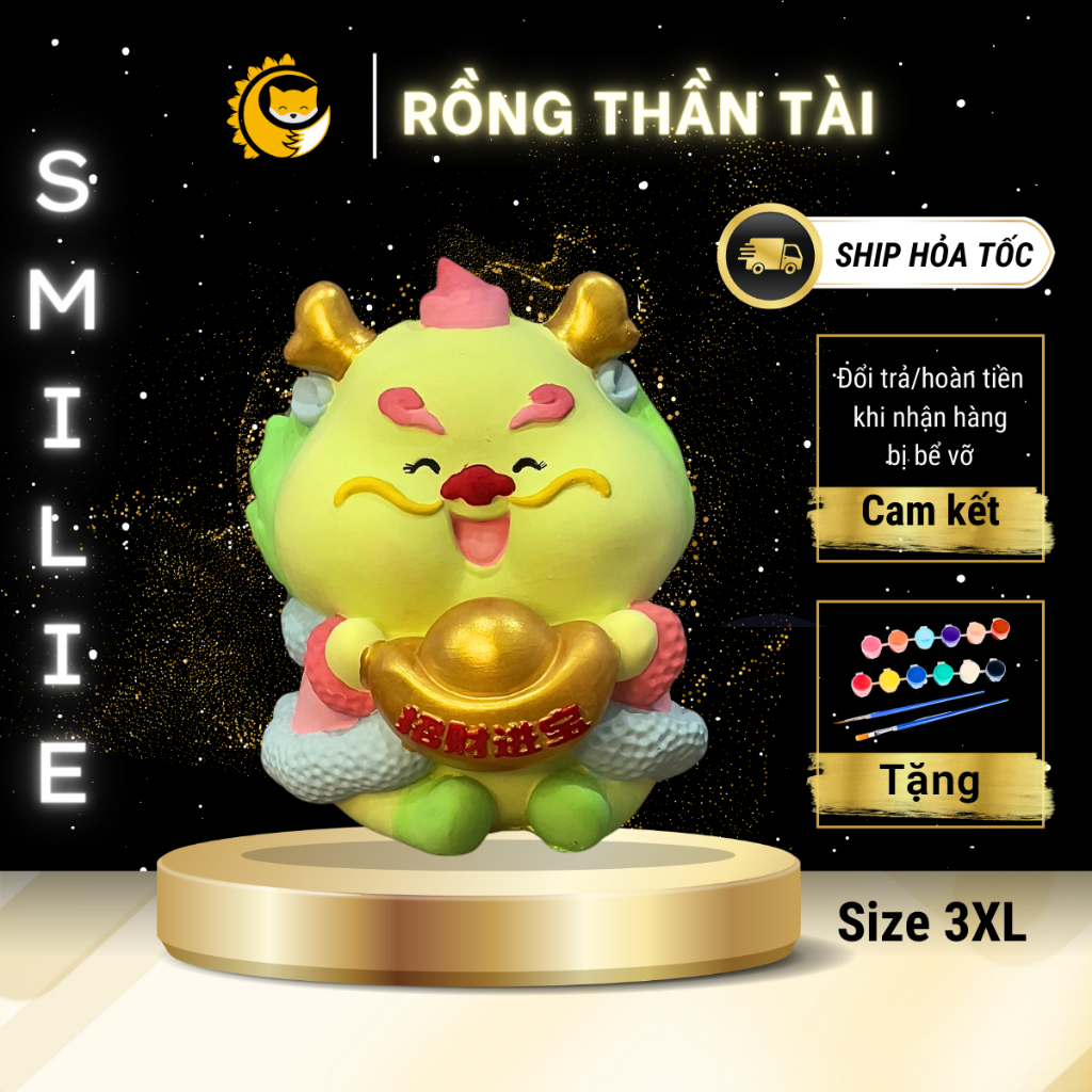 Tượng thạch cao RỒNG THẦN TÀI Tô Tượng Smilie size lớn 3XL trang ...