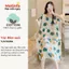 Váy đầm ngủ ngắn tay chất vải Cotton lanh lụa mặc nhà, áo ngủ mặc nhà bigsize mã VAV0266
