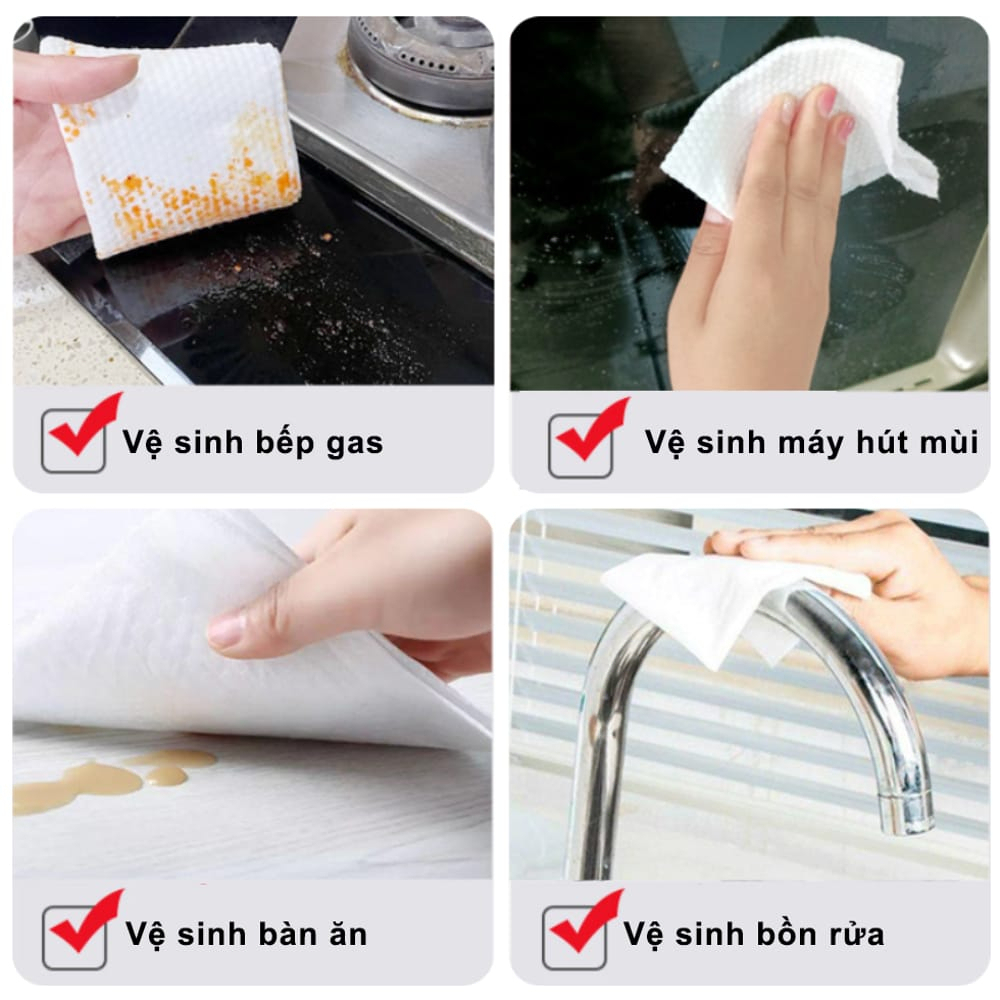 Khăn Ướt Lau Bếp Đa Năng 1 Gói 80 Miếng Khăn Lau Đa Năng Không Độc Hại, An Toàn Cho Da AMIZIN