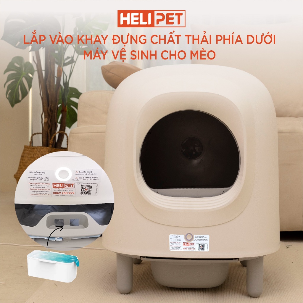 Ảnh COMBO 2 Cục Khử Mùi Máy Dọn Vệ Sinh Cho Mèo Petree x HeLiPet 2024 Chính Hãng 4