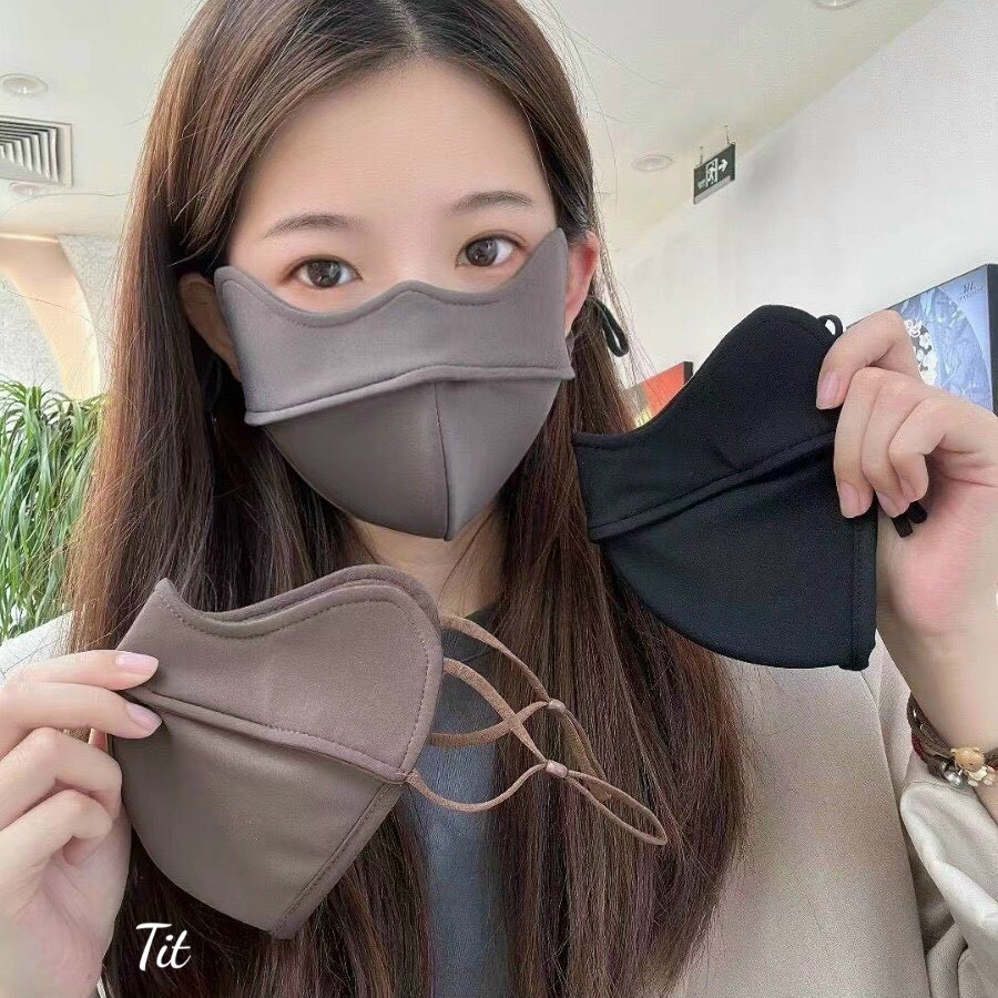 Khẩu Trang Chống Nắng UPF 50 + + - Khẩu Trang 2 Lớp Dày Dặn Chống Gió Giữ Ấm Thoáng Khí