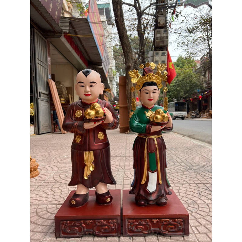 Tượng Cậu gỗ mít Sơn giả cổ hàng đẹp
