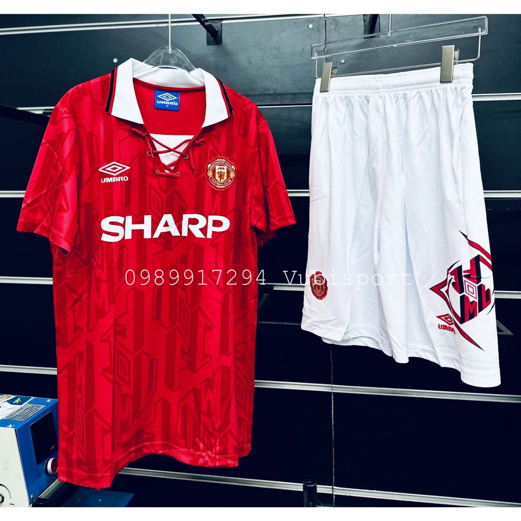 Set bộ thể thao bóng đá nam nữ Retro CLB MU Manchester United 1992 1994 ...