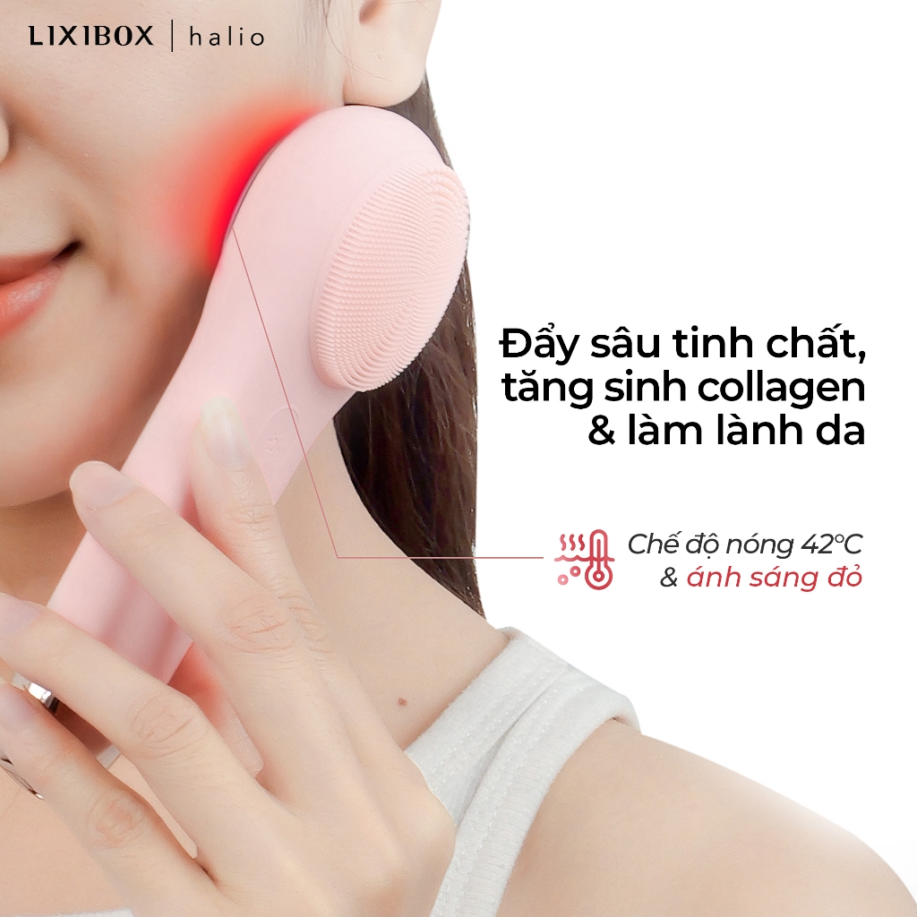 Ảnh [SPLIVE] Máy Rửa Mặt Massage Tích Hợp Liệu Pháp Ánh Sáng và Nhiệt Halio Multi-task Cleansing & Massaging Device 4