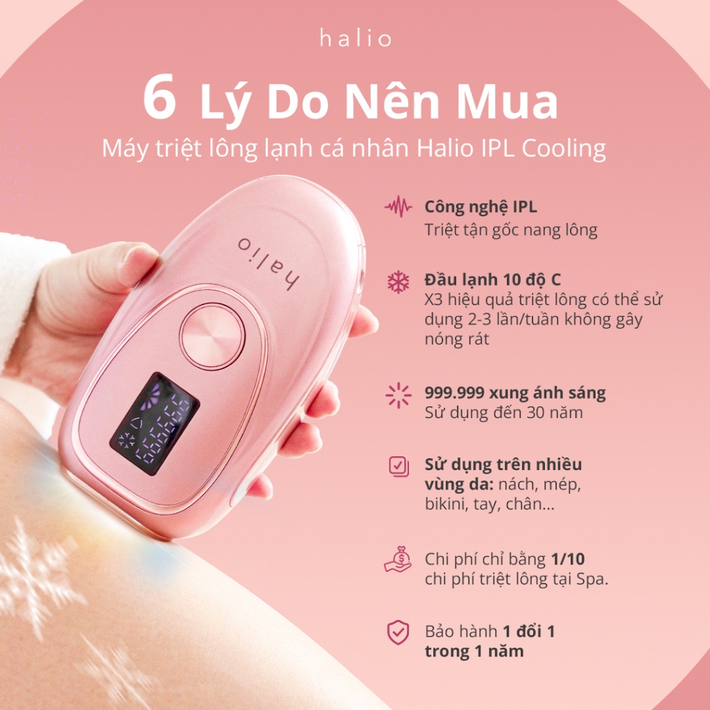 Ảnh [SPLIVE] Máy Triệt Lông Băng Lạnh Trẻ Hóa Da Halio IPL Cooling Hair Removal Device 3