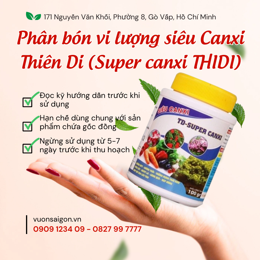 Phân bón vi lượng siêu Canxi Thiên Di (Super canxi THIDI) 4