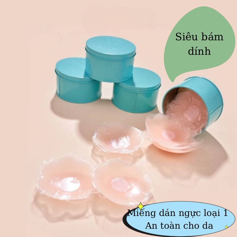 Miếng dán ngực sillicon set 5 dôi dán ti không lộ viền chống mồ hôi ...