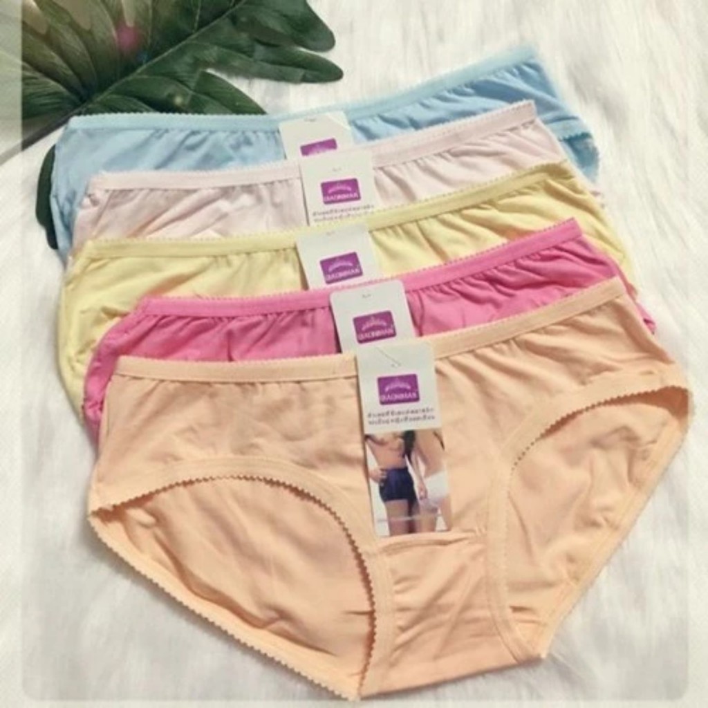 QUẦN LÓT NỮ COMBO 5 QUẦN COTTON THÁI MỀM MỊN MẶT MÁT MẪU VIỀN RĂN CƯA