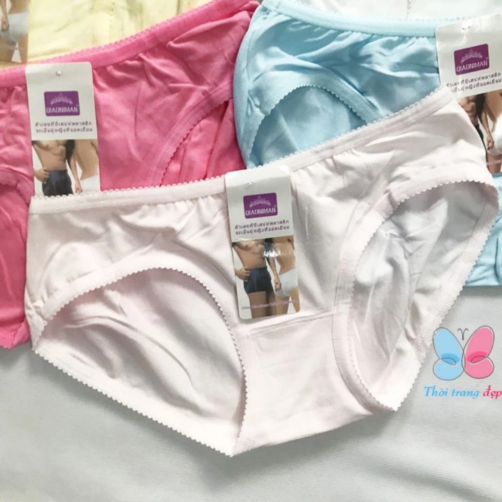 QUẦN LÓT NỮ COMBO 5 QUẦN COTTON THÁI MỀM MỊN MẶT MÁT MẪU VIỀN RĂN CƯA