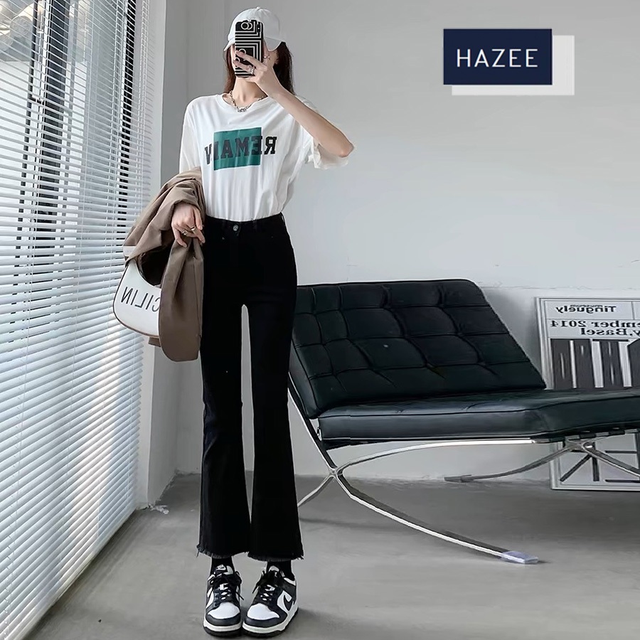 Quần jean ống loe nữ cạp cao co giãn HAZEE quần bò ống loe có co giãn tốt mặc đẹp tôn dáng 2024 - Hàng mới về