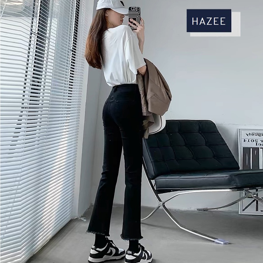 Quần jean ống loe nữ cạp cao co giãn HAZEE quần bò ống loe có co giãn tốt mặc đẹp tôn dáng 2024 - Hàng mới về