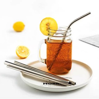 Ống hút inox 304 Chubyy Chef loại ống hút thẳng, ống hút cong, cọ rửa ống hút