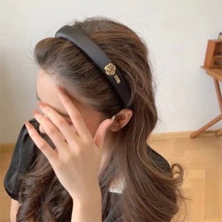 Cài tóc băng đô trắng đen đính hoa trà phong cách cổ điển Retro Vintage