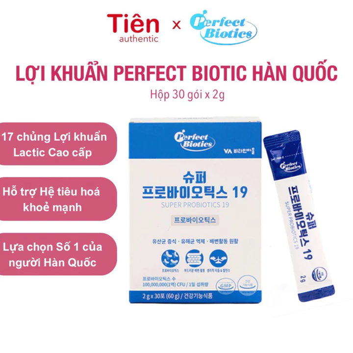 Lợi khuẩn tốt cho tiêu hoá, Men vi sinh Perfect Biotic Hàn Quốc dùng cho cả Gia đình