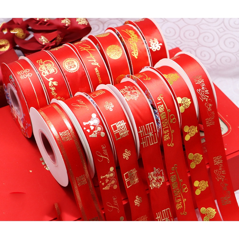Ruy Băng Song Hỷ,  Ruy Băng Cưới, Ruy Băng Lụa Đỏ Trang Trí Đám Cưới