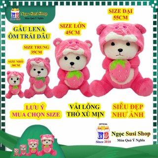 GẤU BÔNG LENA ÔM TRÁI DÂU SIÊU DỄ THƯƠNG ĐẸP NHƯ ẢNH - thú bông đồ chơi doll toy HÀNG ĐỘC