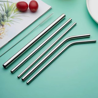 Ống hút inox 304 Chubyy Chef loại ống hút thẳng, ống hút cong, cọ rửa ống hút