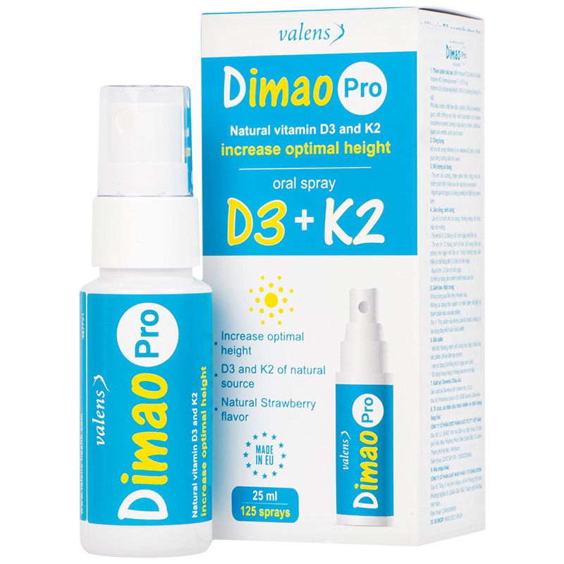 Dimao pro D3 K2 dạng xịt hỗ trợ tăng chiều cao Valens Dimao pro Spray ...