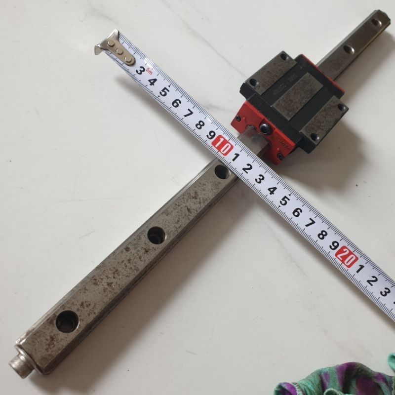 [bản 20] ray HG20 HC20 dài 400 mm có cánh 2 đầu ốc M6 chế máy tiện phay ...