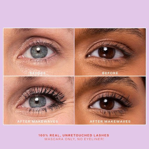 Mascara Tower 28 MakeWaves Vegan, màu Đen JET | Mascara dài và tạo độ dày mi | Không vón cục, không bong tróc | Nhẹ nhàn