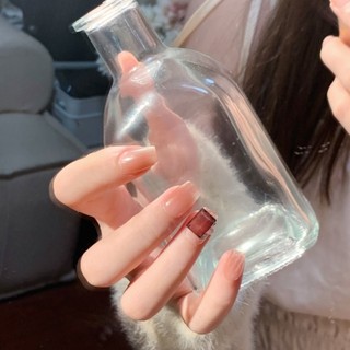 NANTY Nailbox thiết kế móng ngắn ombre màu thạch cam đính đá M322