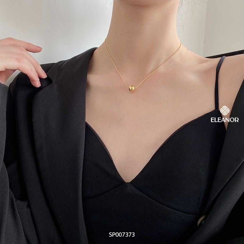Dây chuyền nữ Eleanor Accessories thiết kế mặt tròn trơn vòng cổ basic phụ kiện trang sức 6175