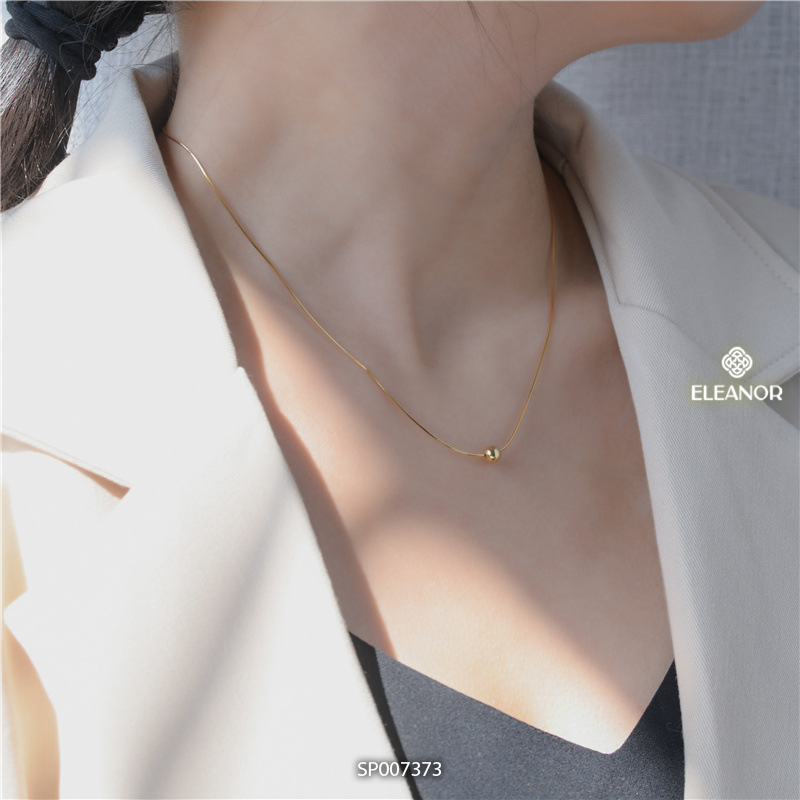 Dây chuyền nữ Eleanor Accessories thiết kế mặt tròn trơn vòng cổ basic phụ kiện trang sức 6175