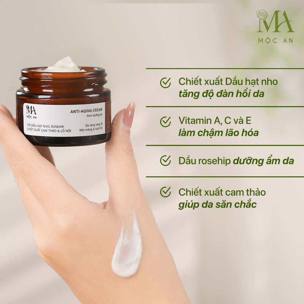Ảnh Kem Dưỡng Da Thiên Nhiên Mộc An Anti Aging Cream Giúp Cấp Nước, Tái Tạo Làn Da 50g 3