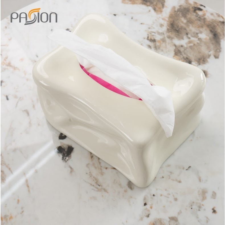 Hộp Đựng Khăn Giấy Marshmallow Gốm Sứ Cao Cấp Phong Cách Châu Âu Sang Trọng